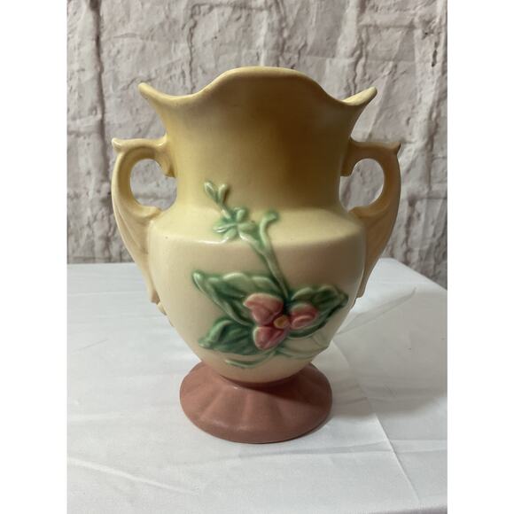 VTG Hull Art USA Pottery Wildflower Vase W-4-6 1/2" Double Handle Yellow Multi - Picture 1 of 9